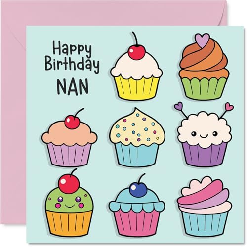 Nan Birthday Card - Cupcakes - Happy Birthday Card for Nan... - High-Tech & Électronique Amazon Royaume-Uni à 2.31€