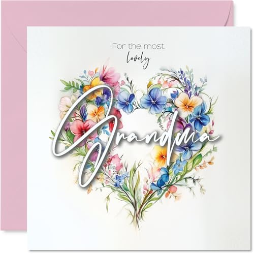 Grandma Birthday Card - Heart of Flowers - Happy Birthday... - Beauty & Fragrances Amazon UK à 2.12€