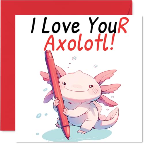 Axolotl Birthday Card - I Love YouR Axolotl! - Happy... - Jouets & Jeux Amazon Royaume-Uni à 2.53€