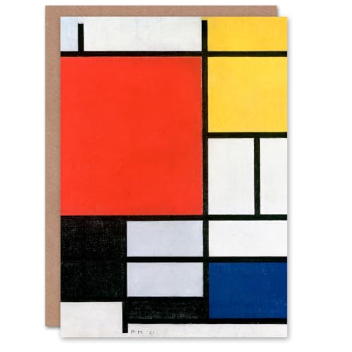 Artery8 Piet Mondrian Art Card Composition with Red Yellow... - Auto & Moto Amazon Royaume-Uni à 2.19€