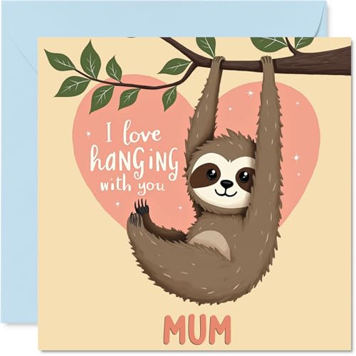 Mum Birthday Card - Sloth Hanging Around - Happy Birthday... - Auto & Motorcycle Amazon UK à 2.32€