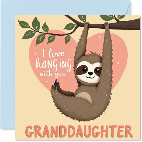 Granddaughter Birthday Card - Sloth Hanging Around - Happy... - Nouvelle promo Amazon à 1.97€