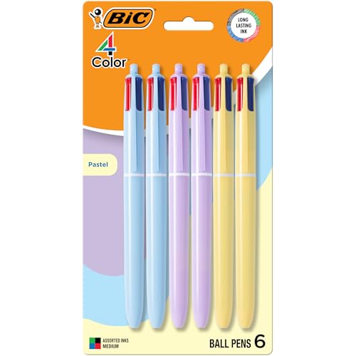 BIC Lot de 6 stylos à bille multicolores à corps pastel... - Fournitures Bureau Amazon France à 19.46€