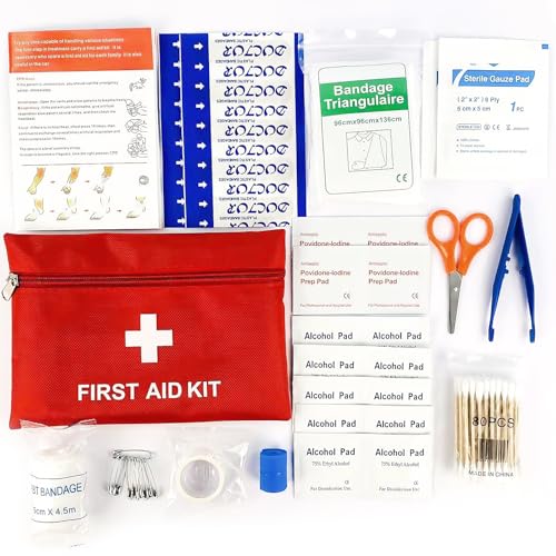 Mini First Aid Kit,14 Kinds 124 Pieces Portable Small First... - Sports & Fitness Amazon Royaume-Uni à 3.90€