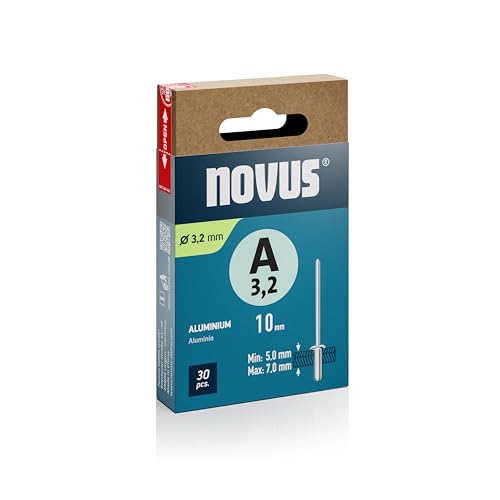 Novus Tools Aluminium-Blindnieten Ø 3,2 mm, 10 mm Länge, 30... - Bricolage & Outils Amazon Allemagne à 2.10€