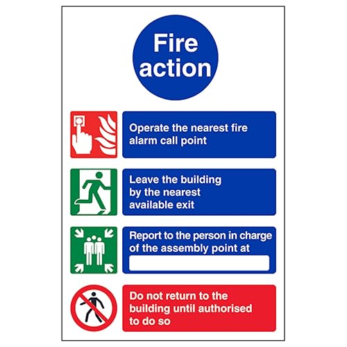 V Safety 4 Point Fire Action Notice/Operate Nearest Fire... - Maison & Cuisine Amazon Royaume-Uni à 3.45€