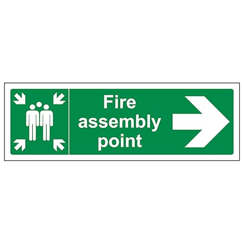 V Safety Fire Assembly Point Arrow Right 450 x 150 mm - 3mm... - Amazon Royaume-Uni à 3.40€