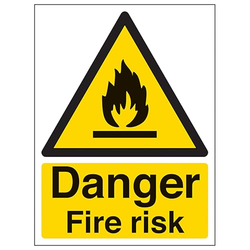 V Safety Danger Fire Risk - Portrait 200 x 300mm - 3mm... - Maison & Cuisine en promo à 2.40€