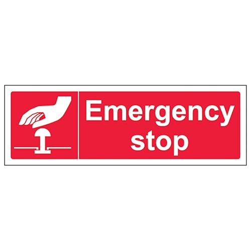 V Safety Emergency Stop - Red - Landscape 300 x 100 mm... - Maison & Cuisine Amazon Royaume-Uni à 2.27€