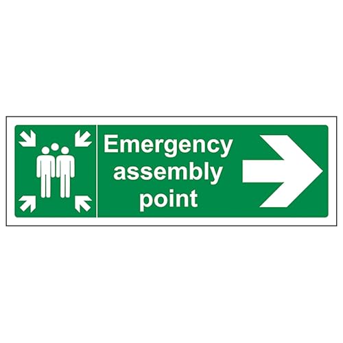 V Safety Emergency Assembly Point Arrow Right 450 x 150 mm... - Amazon Royaume-Uni à 2.54€