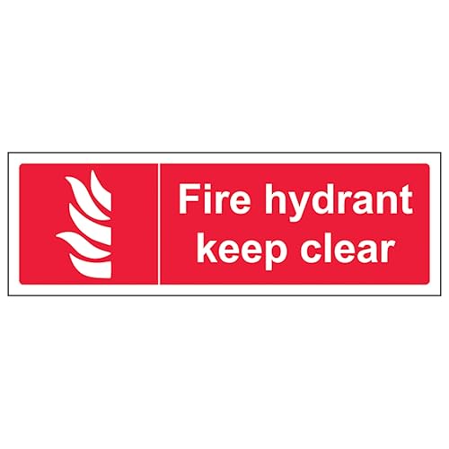 V Safety Fire Hydrant Keep Clear - Landscape 300 x 100 mm... - Maison & Cuisine en promo à 1.49€