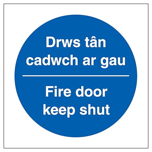 V Safety Welsh/English - Fire Door Keep Shut 80 x 80 mm... - Fournitures Bureau Amazon Royaume-Uni à 0.52€