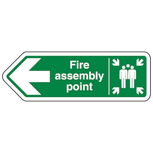 V Safety Fire Assembly Point Arrow Left - Shaped Sign 300 x... - Home & Kitchen Amazon UK à 2.06€