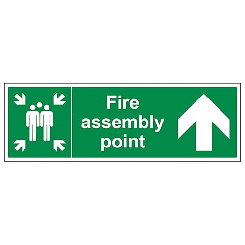 V Safety Fire Assembly Point Arrow Up 300 x 100 mm - 2mm... - Maison & Cuisine Amazon Royaume-Uni à 2.07€