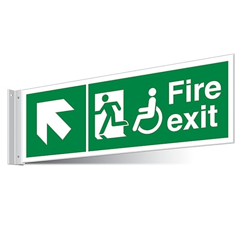 V Safety Fire Exit WChair Up Left/Right Corridor Sign... - Maison & Cuisine Amazon Royaume-Uni à 2.82€