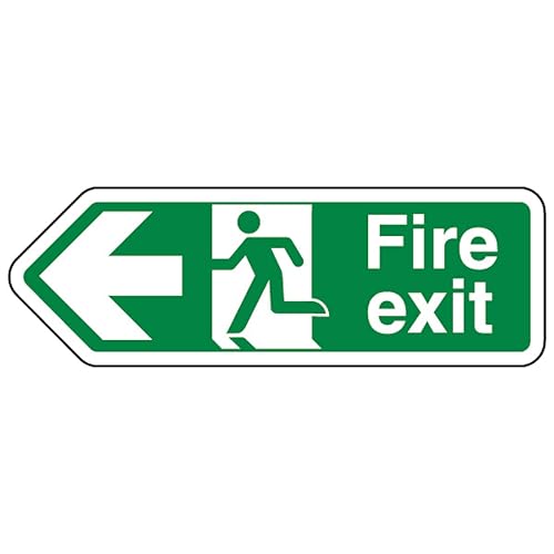 V Safety Fire Exit Arrow Left - Shaped Sign 300 x 100 mm... - Maison & Cuisine Amazon Royaume-Uni à 2.05€
