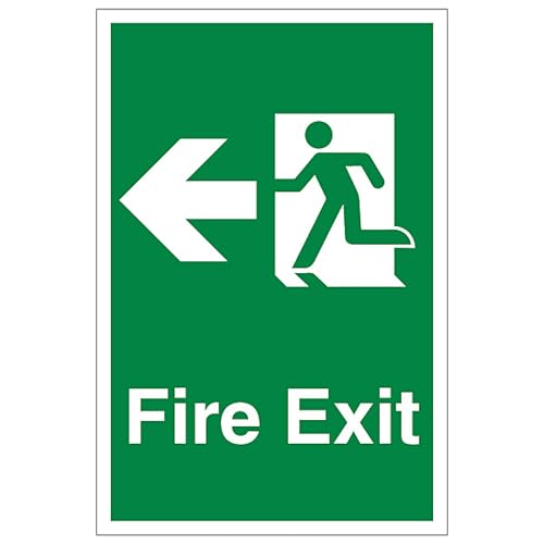 V Safety Fire Exit Arrow Left - Portrait 200 x 300mm - 1mm... - Home & Kitchen Amazon UK à 2.85€