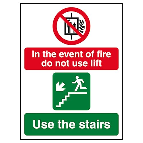 V Safety In The Event Of Fire Do Not Use Lift/Use The... - Maison & Cuisine Amazon Royaume-Uni à 1.51€
