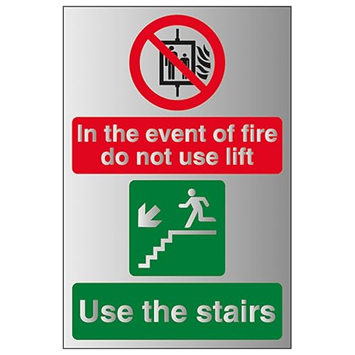 V Safety In The Event Of Fire Do Not Use Lift/Use The... - Maison & Cuisine Amazon Royaume-Uni à 2.82€