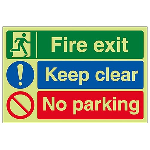 V Safety GITD Fire Exit/Keep Clear/No Parking 300 x 200 mm... - Maison & Cuisine Amazon Royaume-Uni à 3.28€