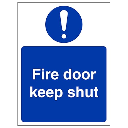 V Safety Fire Door Keep Shut - Portrait 100 x 150 mm - 2mm... - Maison & Cuisine Amazon Royaume-Uni à 1.43€