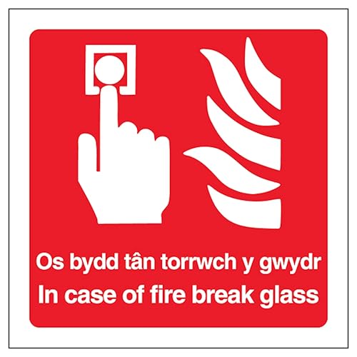 V Safety Welsh/English - In Case Of Fire Break Glass... - Maison & Cuisine Amazon Royaume-Uni à 1.00€