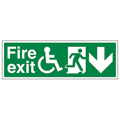 V Safety Wheel Chair Fire Exit with Text Arrow Down 300 x... - Home & Kitchen Amazon UK à 1.87€