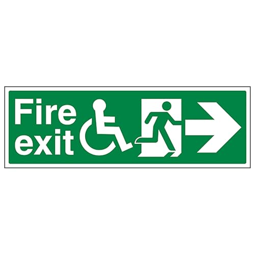 V Safety Wheel Chair Fire Exit with Text Arrow Right 300 x... - Maison & Cuisine Amazon Royaume-Uni à 1.86€