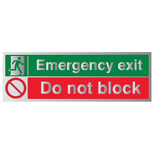 V Safety Emergency Exit/Do Not Block 300 x 100 mm - Self... - Maison & Cuisine Amazon Royaume-Uni à 1.93€