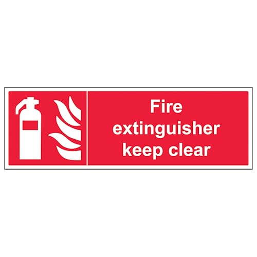 V Safety Fire Extinguisher Keep Clear - Landscape 300 x 100... - Home & Kitchen Amazon UK à 1.96€