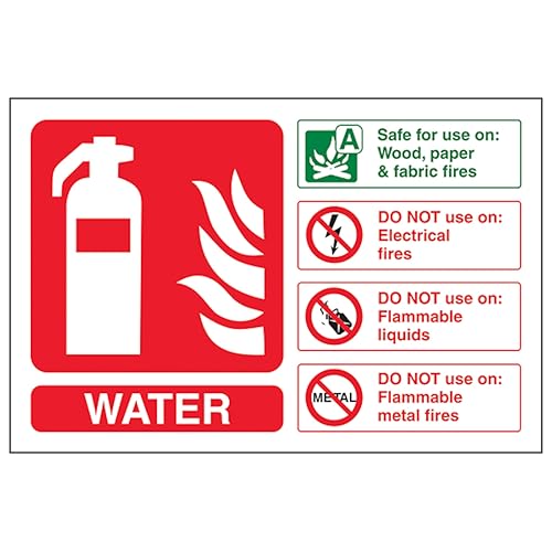 V Safety Water Fire Extinguisher - Landscape 200 x 150 mm... - Home & Kitchen Amazon UK à 2.55€