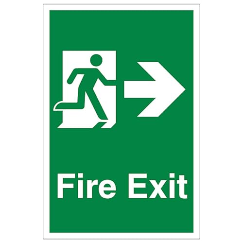 V Safety Fire Exit Arrow Right - Portrait 210 x 297 mm (A4)... - Home & Kitchen Amazon UK à 1.50€