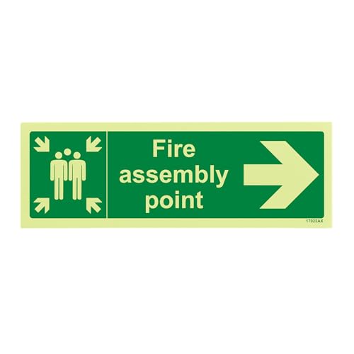 V Safety Fire Assembly Point Arrow Right 300 x 100 mm... - Maison & Cuisine en promo à 1.86€