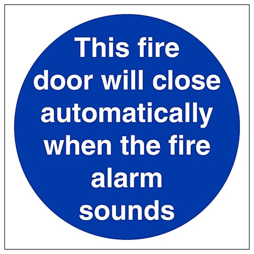 V Safety This Fire Door Will Close Automatically 150 x 150... - Maison & Cuisine Amazon Royaume-Uni à 1.91€