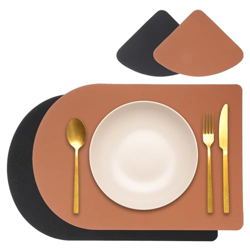 sourcing map Placemats Coasters Set of 2, PU Leather Dual... - Maison & Cuisine Amazon Royaume-Uni à 10.59€