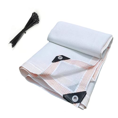 AJTXCSFOQL 80% White Shade Cloth, Heavy Duty Mesh Tarp with... - Jardin & Extérieur en promo à 52.00€