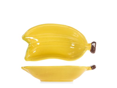 H&H Centrotavola Banana in Stoneware Decorato – Vassoio da... - Deal du jour à 7.61€