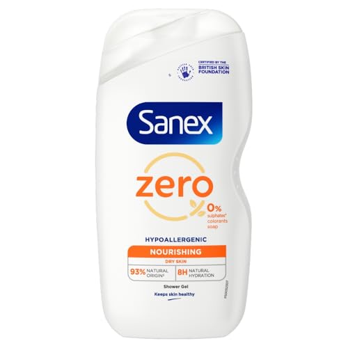 Sanex Zero% Hypoallergenic Nourishing Shower Gel, 450ml - Beauté & Parfums Amazon Royaume-Uni à 2.50€