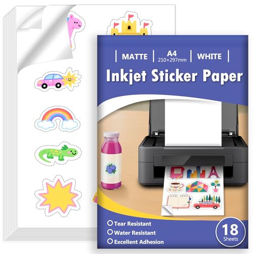 Euqvunn 18 Hojas Papel Pegatina para Imprimir A4, Vinilo... - Auto & Moto Amazon Espagne à 6.97€