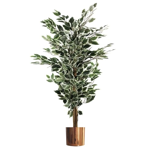 Leaf Künstlicher Ficus-Baum/Pflanze mit Metall-Pflanzgefäßen... - Amazon Allemagne à 104.14€