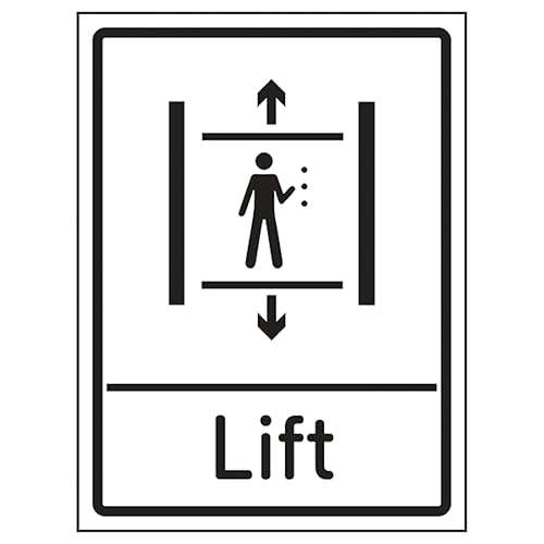 V Safety Lift 150 x 200mm - 2mm Rigid Plastic Safety Sign - Maison & Cuisine Amazon Royaume-Uni à 1.86€