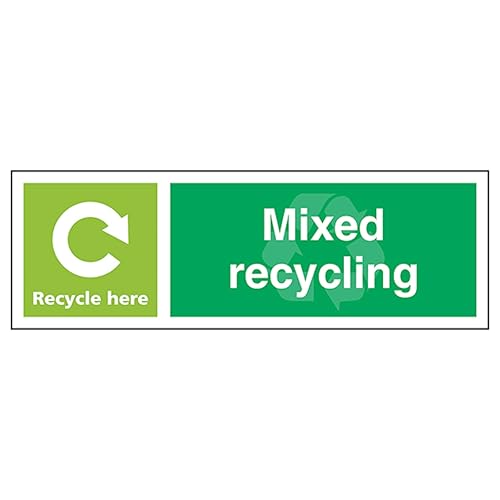 V Safety Mixed Recycling Recycle Here - Landscape 300 x 100... - Maison & Cuisine Amazon Royaume-Uni à 1.86€