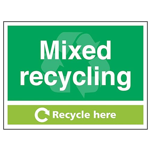 V Safety Mixed Recycling Recycle Here 200 x 150 mm - 1mm... - Maison & Cuisine Amazon Royaume-Uni à 1.84€