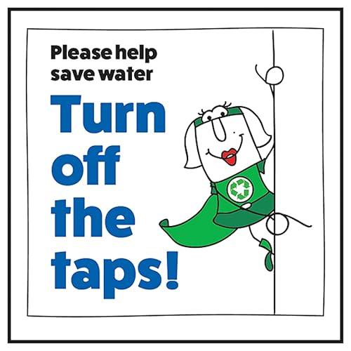 V Safety Please Help Save Water Turn Off The Taps! Woman... - Maison & Cuisine Amazon Royaume-Uni à 1.40€