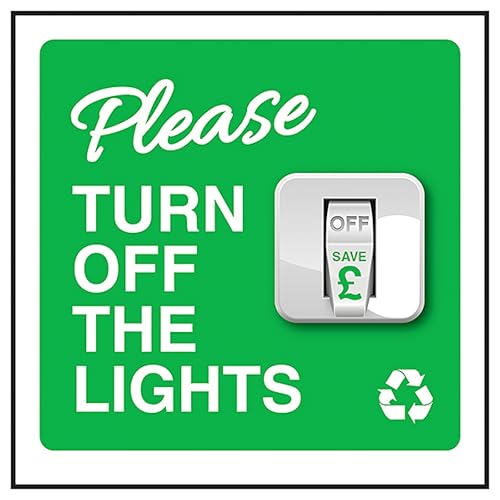 V Safety Please Turn Off The Light 100 x 100 mm - 3mm... - Maison & Cuisine en promo à 1.40€
