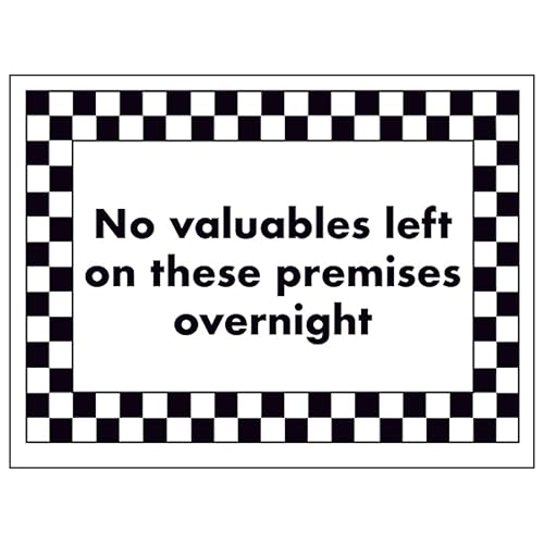 V Safety No Valuables Left on These Premises Overnight 200... - Nouvelle promo Amazon à 2.54€