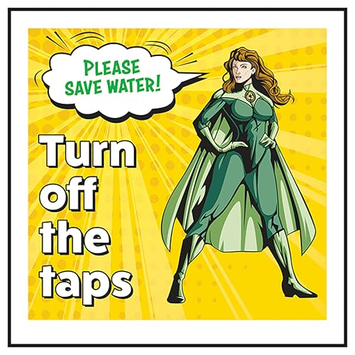 V Safety Please Save Water! Turn Off The Taps Heroine 100 x... - Maison & Cuisine en promo à 0.90€