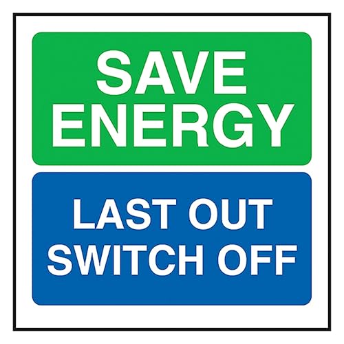 V Safety Save Energy Last Out Switch Off 100 x 100 mm - 3mm... - Maison & Cuisine en promo à 1.40€