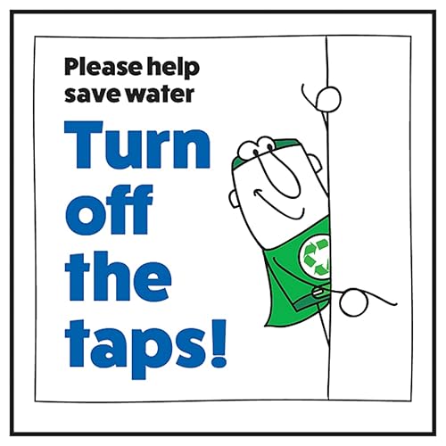V Safety Please Help Save Water Turn Off The Taps! Man... - Maison & Cuisine Amazon Royaume-Uni à 1.40€