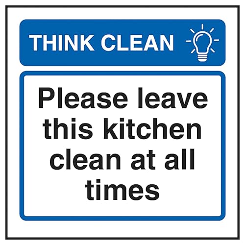 V Safety Think Clean Please Leave This Kitchen Clean At All... - Fournitures Bureau Amazon Royaume-Uni à 0.90€